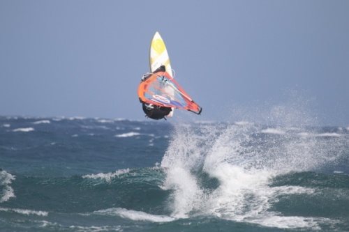 Wave windsurfing 35 knots of wind El Cabezo El Medano 28-09-2021