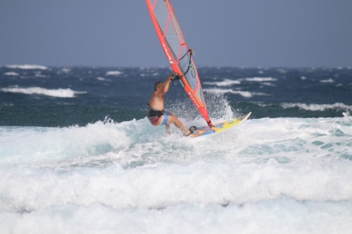 Wave windsurfing 35 knots of wind El Cabezo El Medano 28-09-2021
