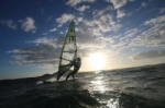 Windsurfing and kitesurfing at Harbour Wall in El Medano Tenerife 05-11-2017