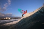 Windsurfing and kitesurfing at Harbour Wall in El Medano Tenerife 05-11-2017